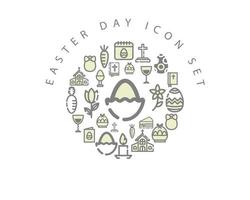 Easter day icon set design on white background. vector
