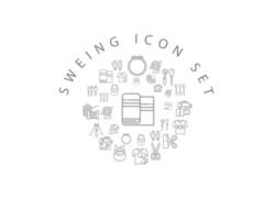 Sewing icon set design on white background. vector