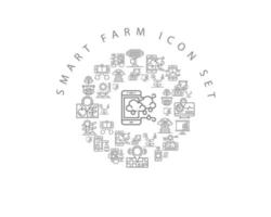 diseño de conjunto de iconos de granja inteligente sobre fondo blanco. vector