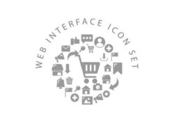 Web interface icon set design on white background. vector