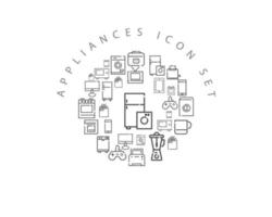 Appliances flat icon set design on white background. vector