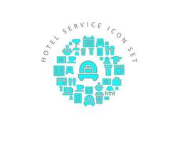 Hotel service icon set design on white background vector