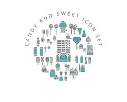 Candy and sweet icon set design on white background. vector