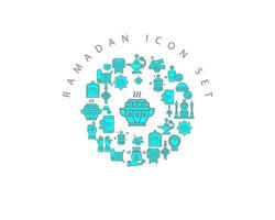 Ramadan icon set design on white background. vector