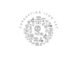 Corruption icon set design on white background. vector