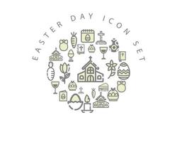 Easter day icon set design on white background. vector