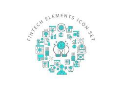 Fintech elements icon set design on white background vector