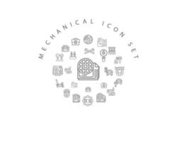 Mechanical icon set design on white background. vector