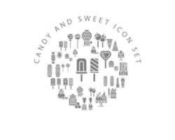 Candy and sweet icon set design on white background. vector