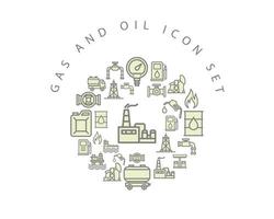 Gas and oil icon set design on white background. vector