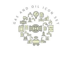 Gas and oil icon set design on white background. vector