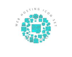 Web hosting icon set design on white background. vector