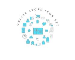 Online store icon set design on white background. vector