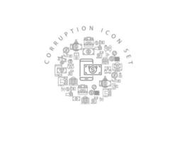 Corruption icon set design on white background. vector
