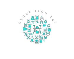 Drone icon set design on white background vector