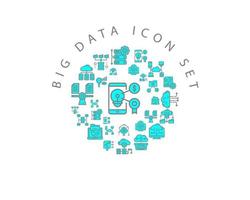 Big data icon set design on white background vector