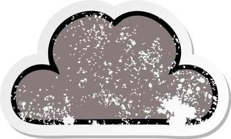 distressed sticker of a cute cartoon storm cloud vector