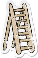 retro distressed sticker of a cartoon ladder vector