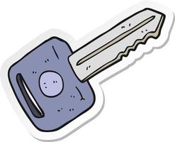 sticker of a cartoon car key vector