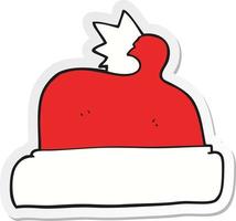 sticker of a cartoon christmas hat vector
