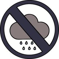 signo de nube de lluvia de tormenta de dibujos animados lindo vector