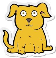 sticker of a cartoon happy dog vector