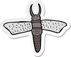 sticker of a cartoon bug vector