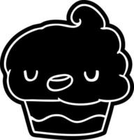 caricatura, icono, kawaii, de, un, lindo, cupcake vector