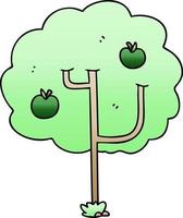 quirky gradient shaded cartoon tree vector