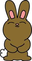 quirky hand drawn cartoon rabbit vector