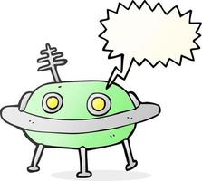nave espacial extraterrestre de dibujos animados de burbujas de discurso vector