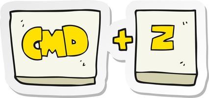 pegatina de una función de comando z de dibujos animados vector