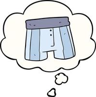 cartoon boxer shorts and thought bubble vector