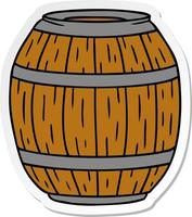 sticker cartoon doodle of a wooden barrel vector