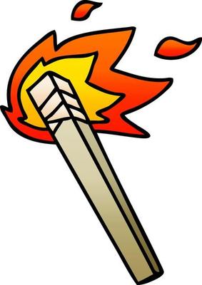 quirky gradient shaded cartoon lit torch