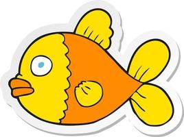 sticker of a cartoon fish vector