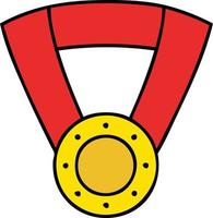 cute cartoon gold medal vector