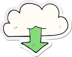 sticker of a cartoon download from the cloud vector