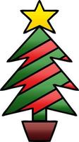 gradient shaded cartoon christmas tree vector