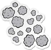 sticker of a cartoon smoke clouds vector