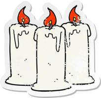 retro distressed sticker of a cartoon burning candles vector