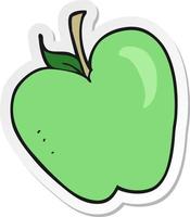 sticker of a cartoon apple vector