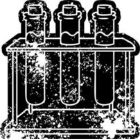 grunge icon drawing of a science test tube vector