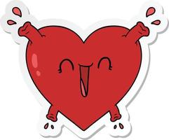 sticker of a cartoon healthy heart vector