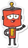 sticker of a cartoon robot vector