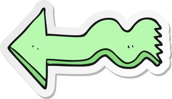 sticker of a cartoon pointing arrow vector