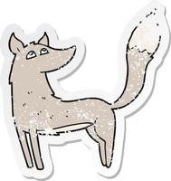 retro distressed sticker of a cartoon wolf vector