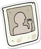 sticker of a cartoon old instant photograph vector