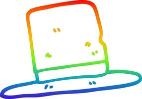 rainbow gradient line drawing cartoon top hat vector