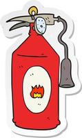 sticker of a cartoon fire extinguisher vector
